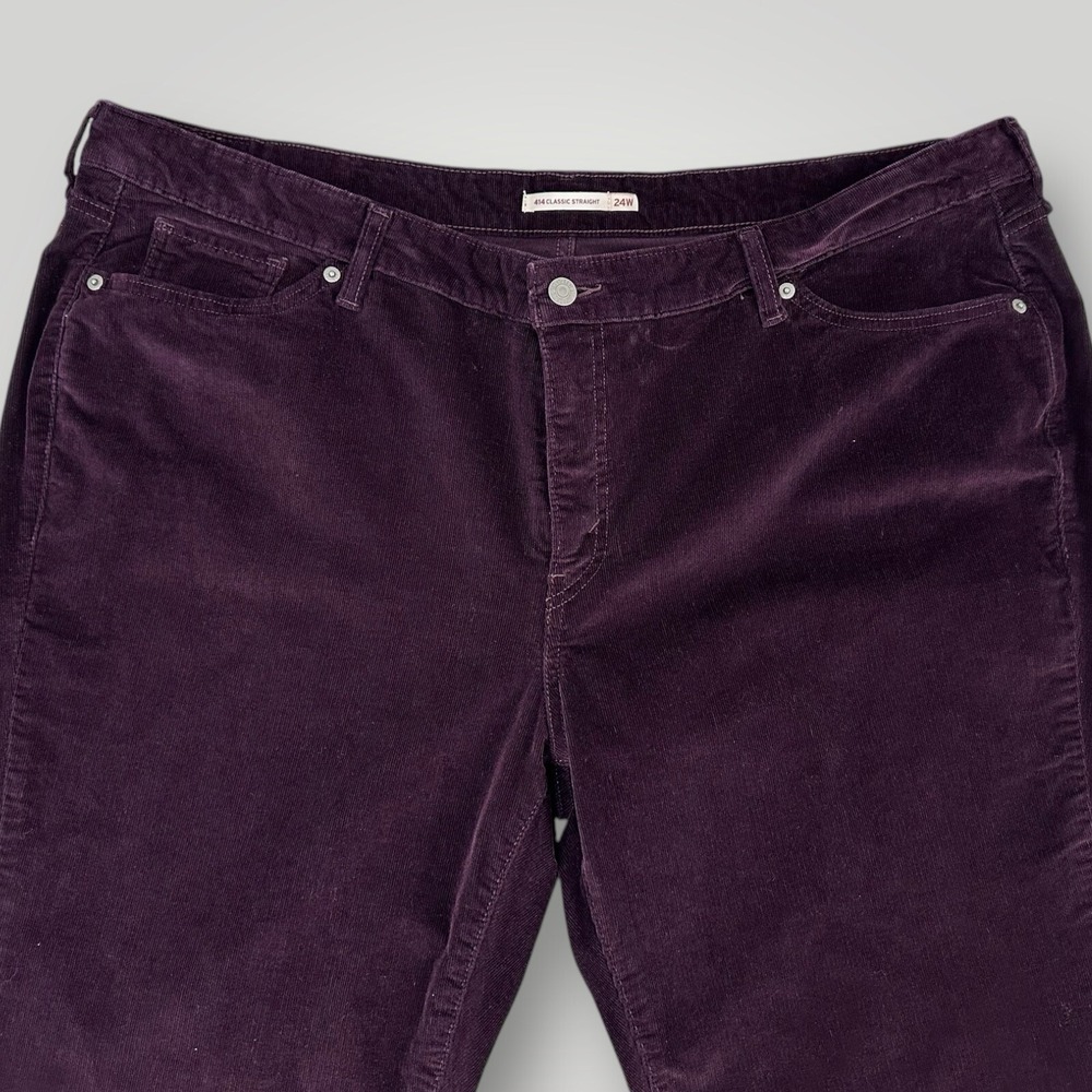 Levis 414 Corduroy Pants Womens 24W Purple Straight Leg Y2K Plus Size - Picture 5 of 9